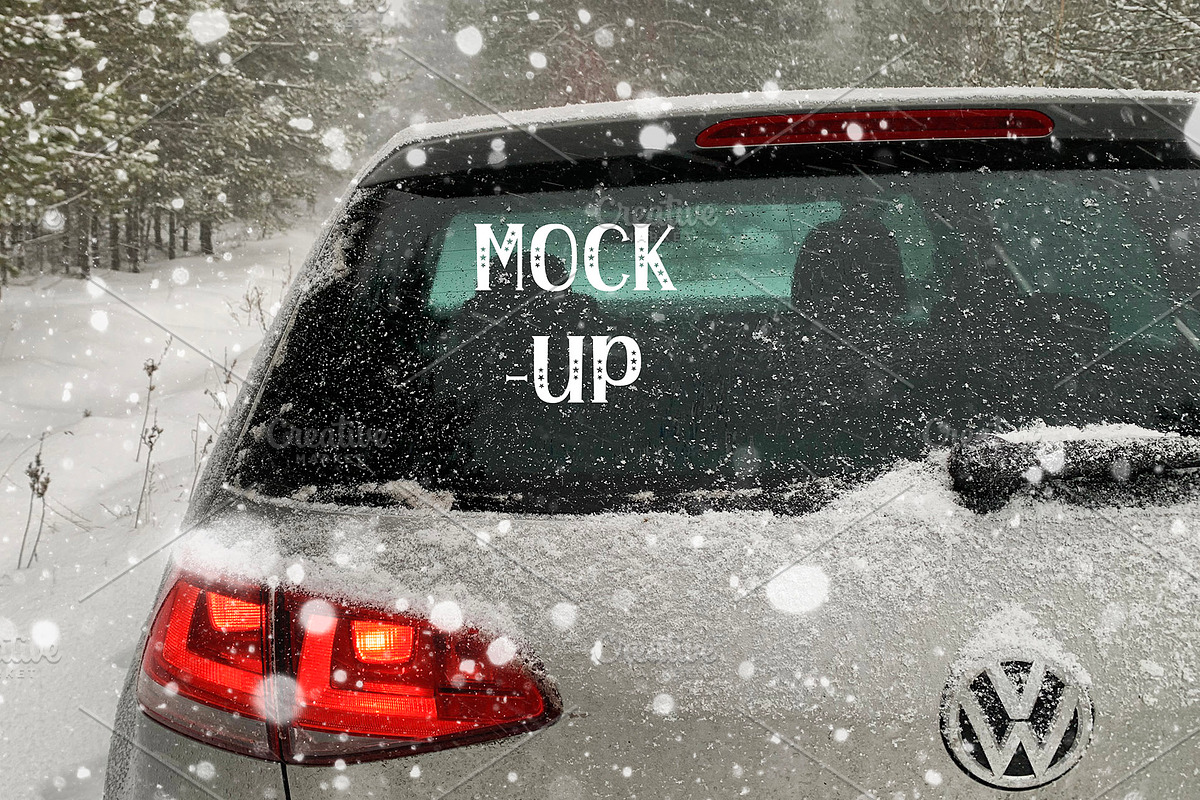 Car Window Mockups | Winter Mockup, a Templates & Theme by VetalStock (Photo 4 of 5)