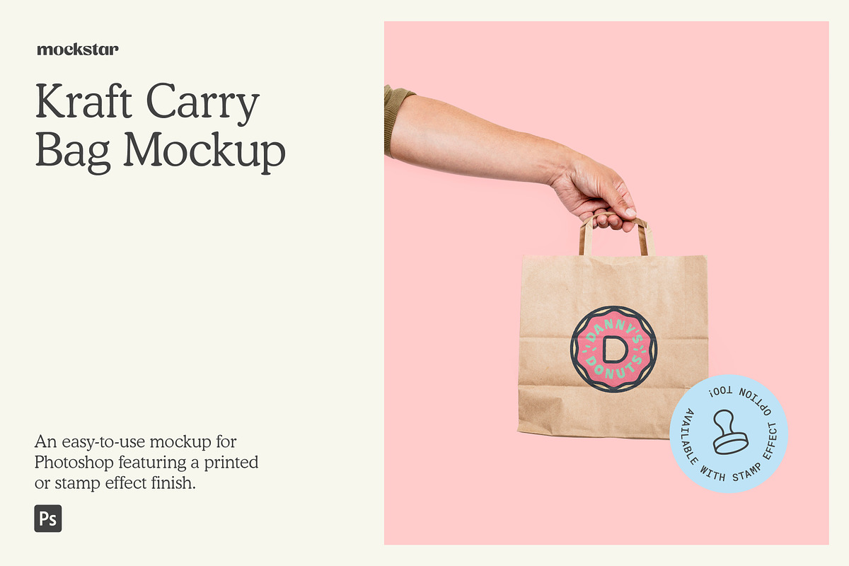 Kraft Paper Carry Bag mockup, a Packaging Mockup by mockstar (Photo 1 of 7)
