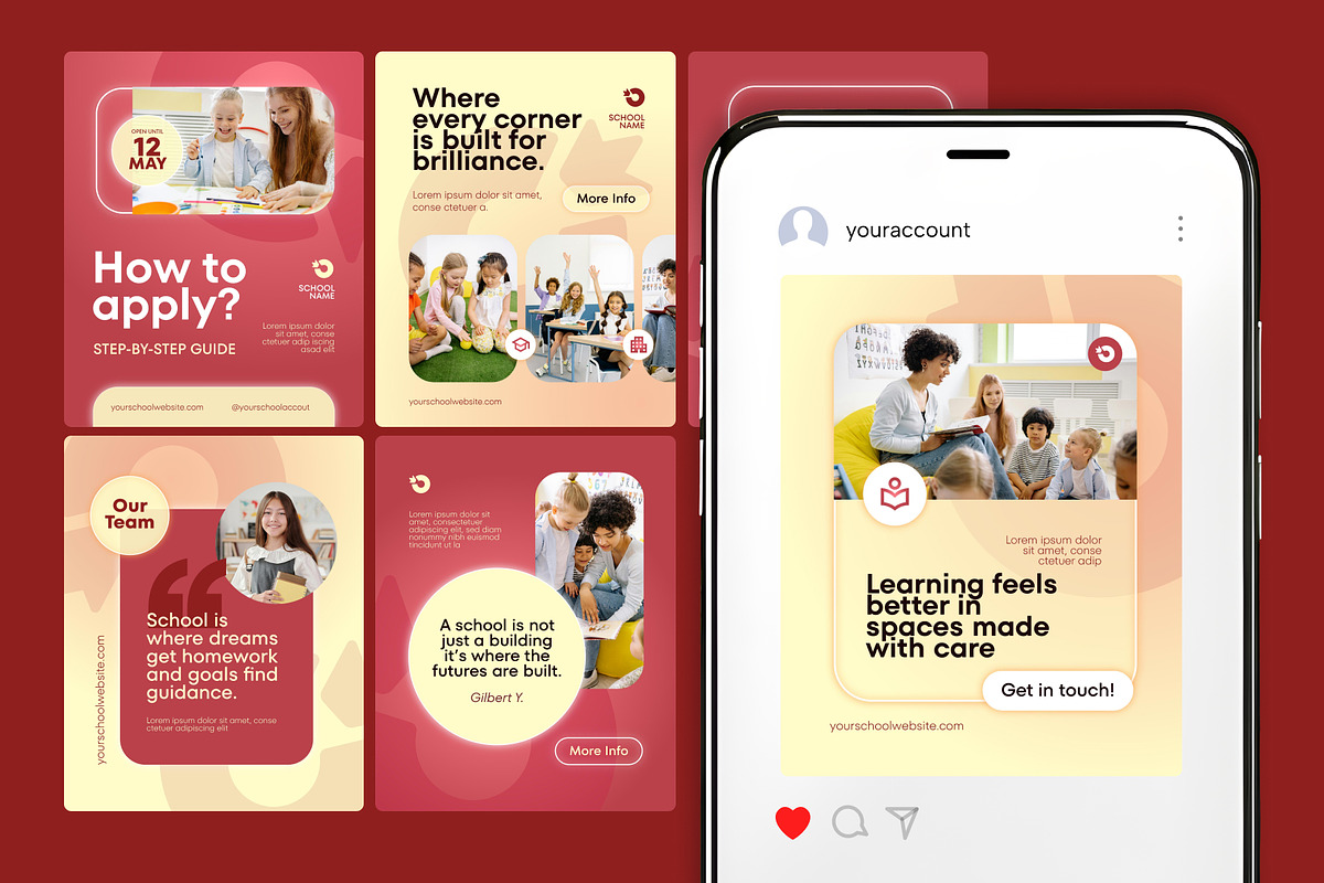 School Admission Instagram Post, a Social Media Template by Pink Bunny Studio (Photo 1 of 3)