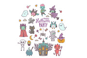 Cute Happy Halloween pattern, an Illustration by kostolom3ooo (Thumbnail 4 of 4)