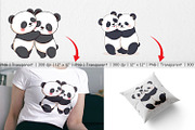 Hugging Panda Clipart, a Graphic by Artnoy (Thumbnail 3 of 5)