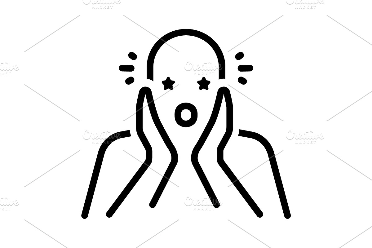Surprised wonder black icon, an Outline Icon by Creative priyanka