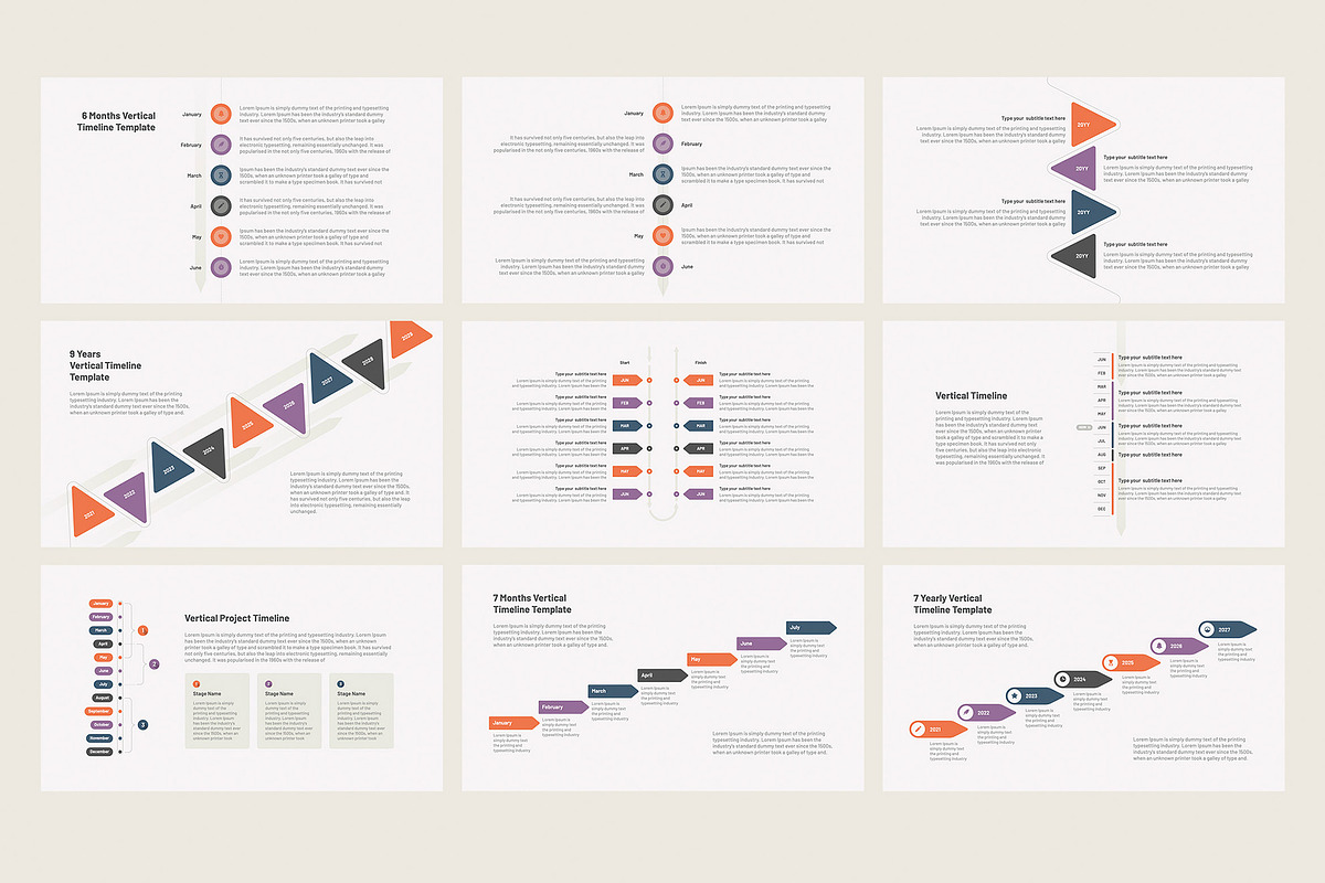 Vertical Timeline for PowerPoint, a Presentation Template by HiSlide.io (Photo 2 of 5)