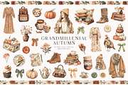 Grandmillenial Autumn Collection, a Seasonal Illustration by PeDe Designs (Thumbnail 4 of 33)