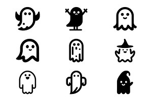 Minimal Spooky Ghost Icons, an Icon by Vectorium Studio