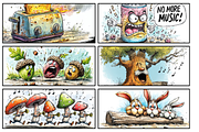 Whimsical Cartoon Characters for Kid, an Illustration by PrintHaven Designs (Thumbnail 4 of 7)