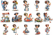 Whimsical Summer Nurse PNG Clipart, an Illustration by OK Design (Thumbnail 3 of 6)