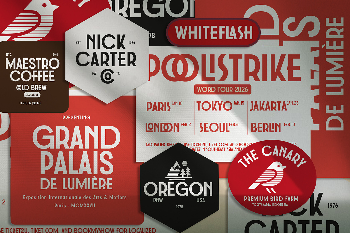 Portalismo - Art Deco-style display, a Sans Serif Font by BumbleGraph Studio (Photo 7 of 8)