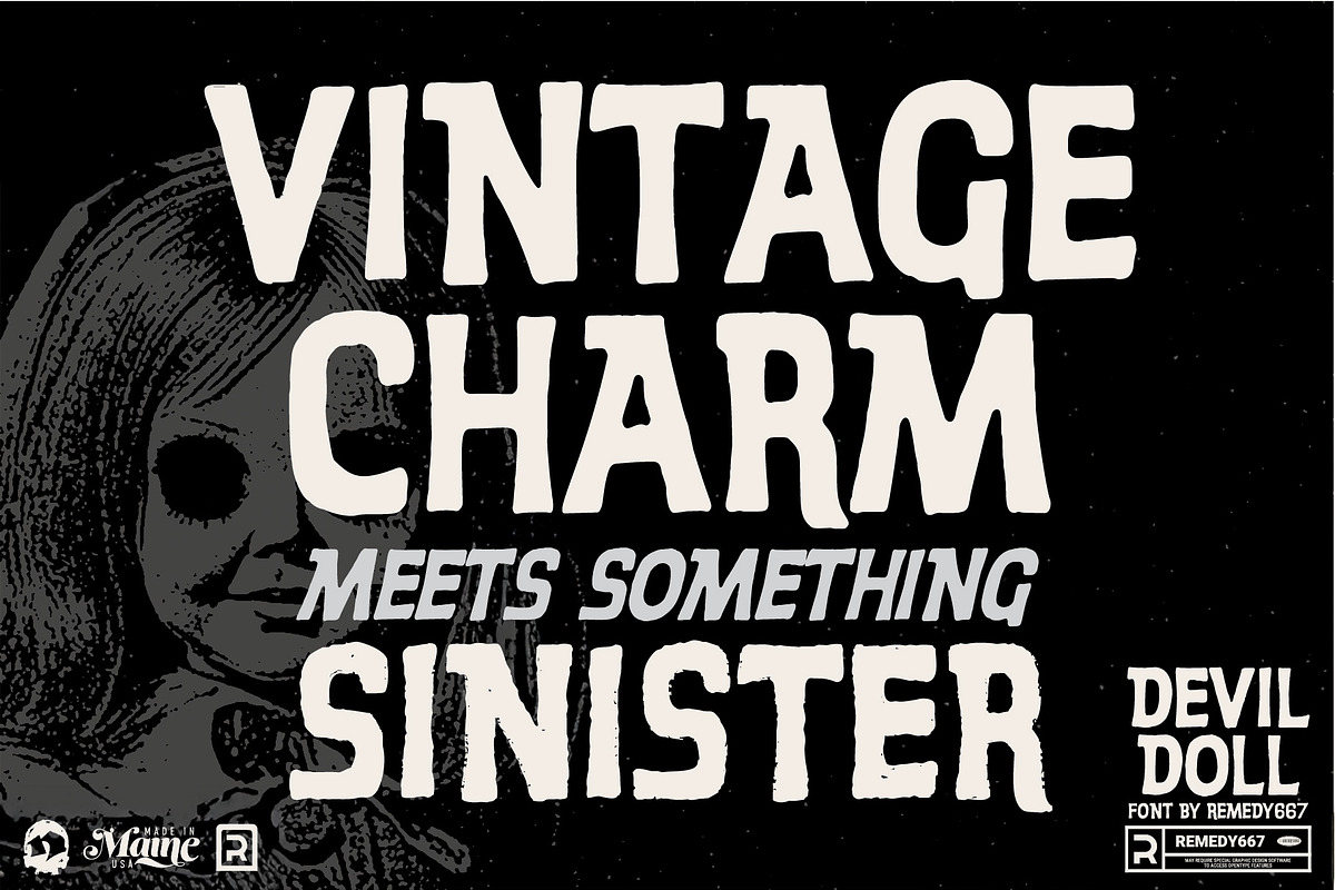 Devil Doll - Psychedelic Horror Font, a Sans Serif Font by Remedy667 (Photo 2 of 7)