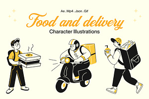 Animated Food and Delivery Illustrat, a Food Illustration by Brickclay