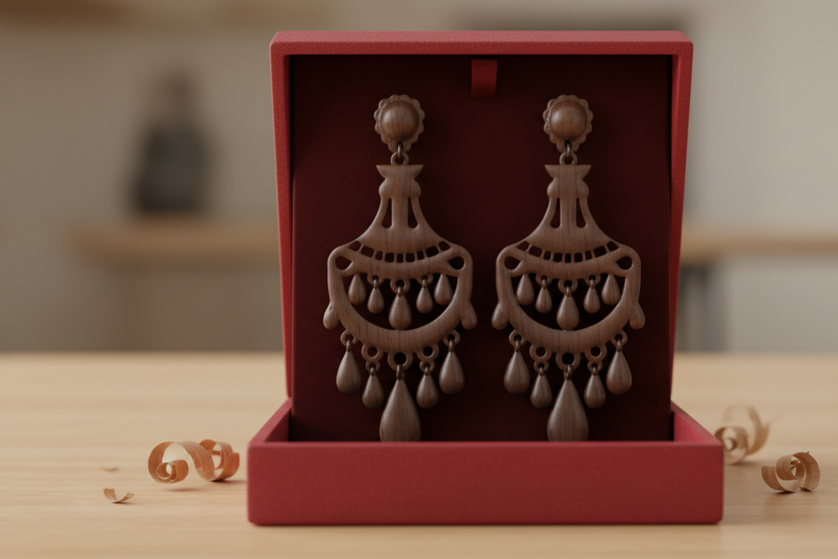 Chandelier Earring Laser Cut File, an Object Graphic by Amazin_art (Photo 1 of 5)