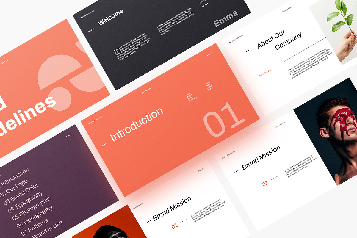Coral | Brand Guidelines Template, a Presentation Template by CreativeSoup.io (Photo 2 of 10)