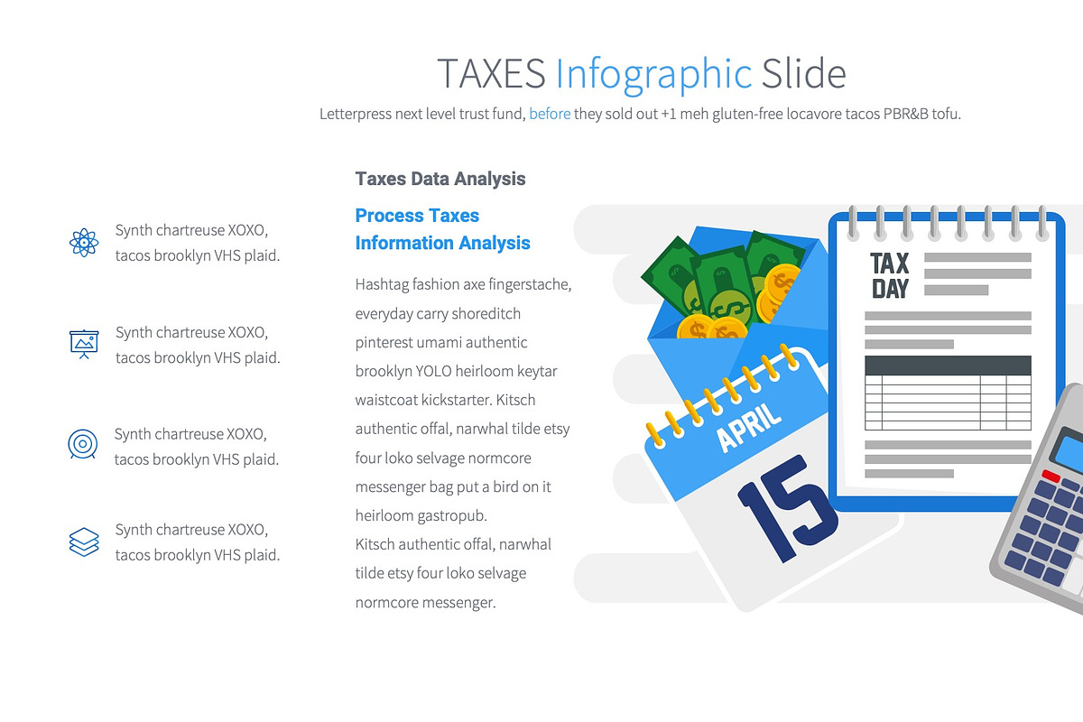 TAXES PowerPoint Infographics Slides, a Presentation Template by Pulsecolor