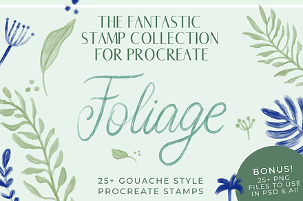 Gouache Procreate Brush Stamps & PNG