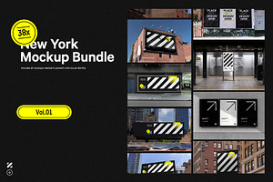 38x New York Poster Mockup Bundle