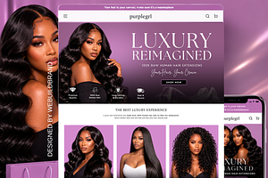 Hair website theme with banners, a Shopify Template by WeBuildBrand
