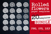 Rolled Flower paper template SVG., a Shape Add-On by KundolaArt (Thumbnail 1 of 6)