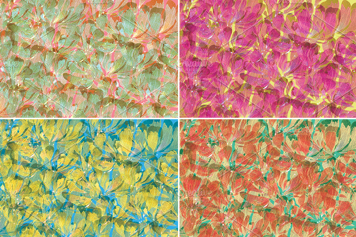 Watercolor Flowers, a Texture Graphic by Natalia Flurno (Photo 3 of 4)
