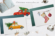 Christmas watercolor set, an Animal Illustration by Nastilustra (Thumbnail 10 of 11)
