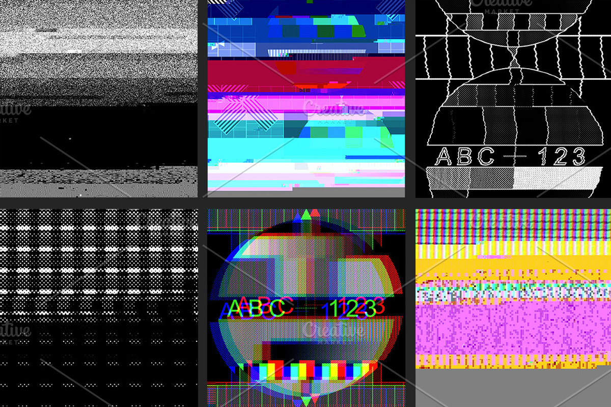 TV Glitch Brushes + FREE image files, a Brush Add-On by Big Blond Bear (Photo 3 of 5)