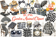 Luxury Black Gingham Summer Clipart, an Illustration by Libby Wishes (Thumbnail 1 of 6)