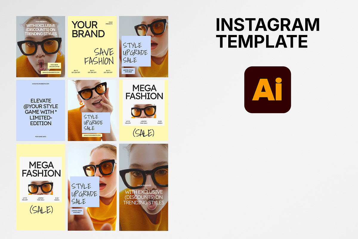 Fashion Instagram Templates Bundle, a Social Media Template by GAZINEOGRAPHIC (Photo 3 of 5)