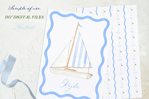 Nautical Blue Sailboat Boy DIY