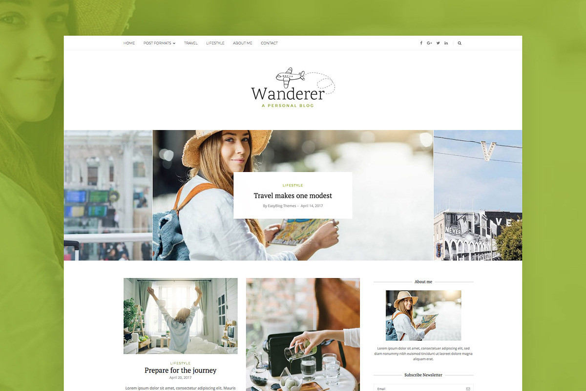 Wanderer - Travel WordPress Theme, a WordPress Template by EasyBlog Themes (Photo 1 of 4)