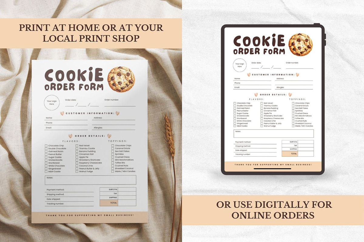 Cookie Order Form Editable Template, a Stationery Template by Anna Design Studio (Photo 5 of 7)