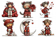 Valentine Cat and Dog Girl Set, an Illustration by Daily.Designs (Thumbnail 5 of 7)