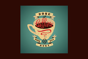 Coffee Typographic Vintage Poster.