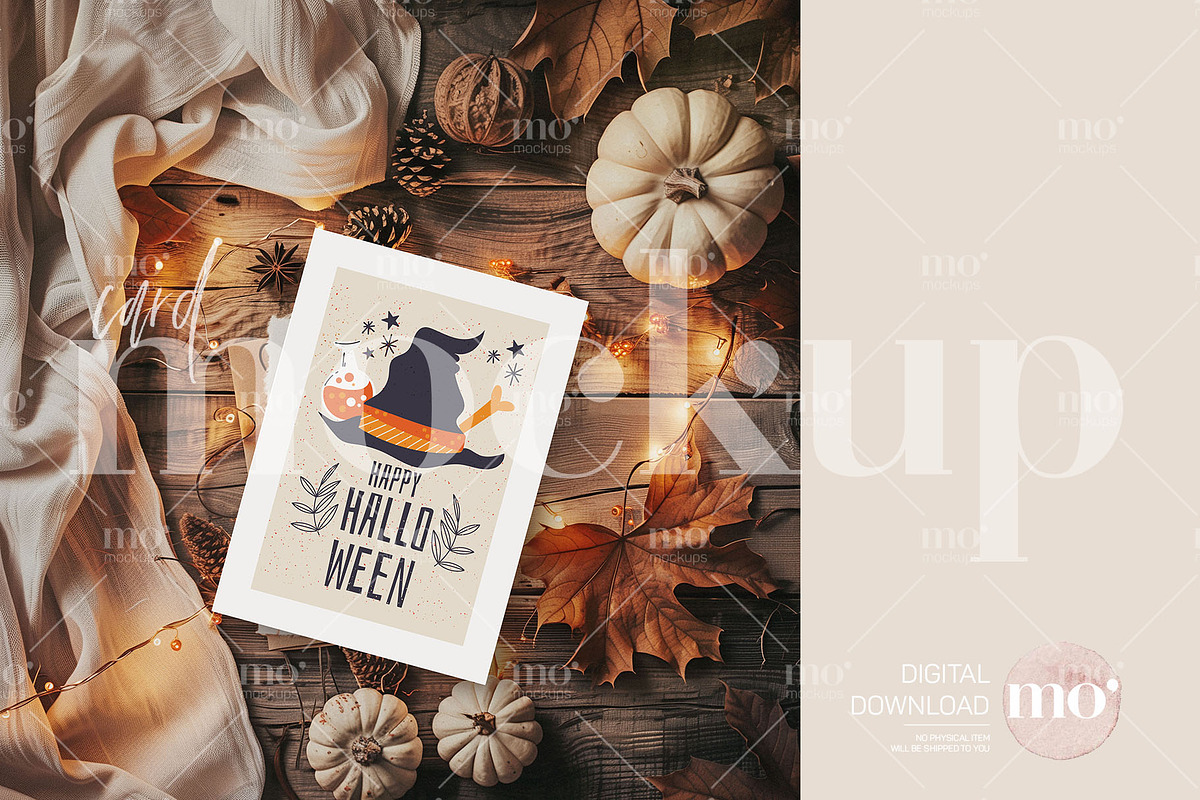 Halloween 5x7 Invitation Card Mockup, a Product Mockup by MoMockups (Photo 1 of 3)
