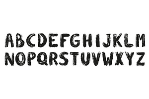 Brush letters. Grunge head letter, an Illustration by Valerie Bodnar