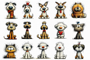 Whimsical Fluffy Dog Clipart, an Illustration by Libby Wishes (Thumbnail 7 of 7)