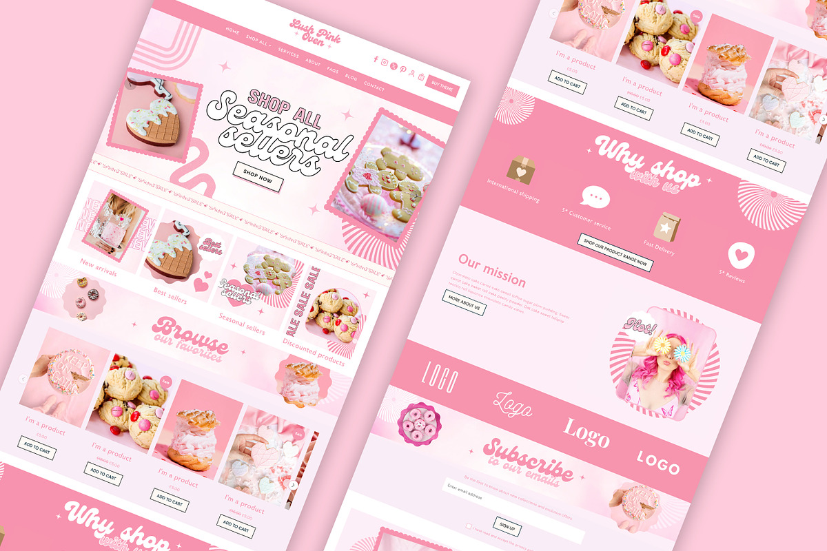 Pink Bakery Shopify Theme Store, a Shopify Template by Template Twist Shop (Photo 2 of 8)
