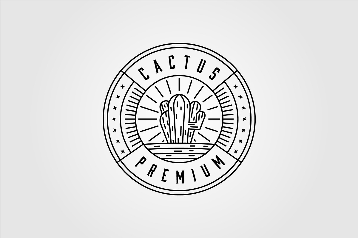 line art cactus logo minimalist, a Branding & Logo Template by lawoel