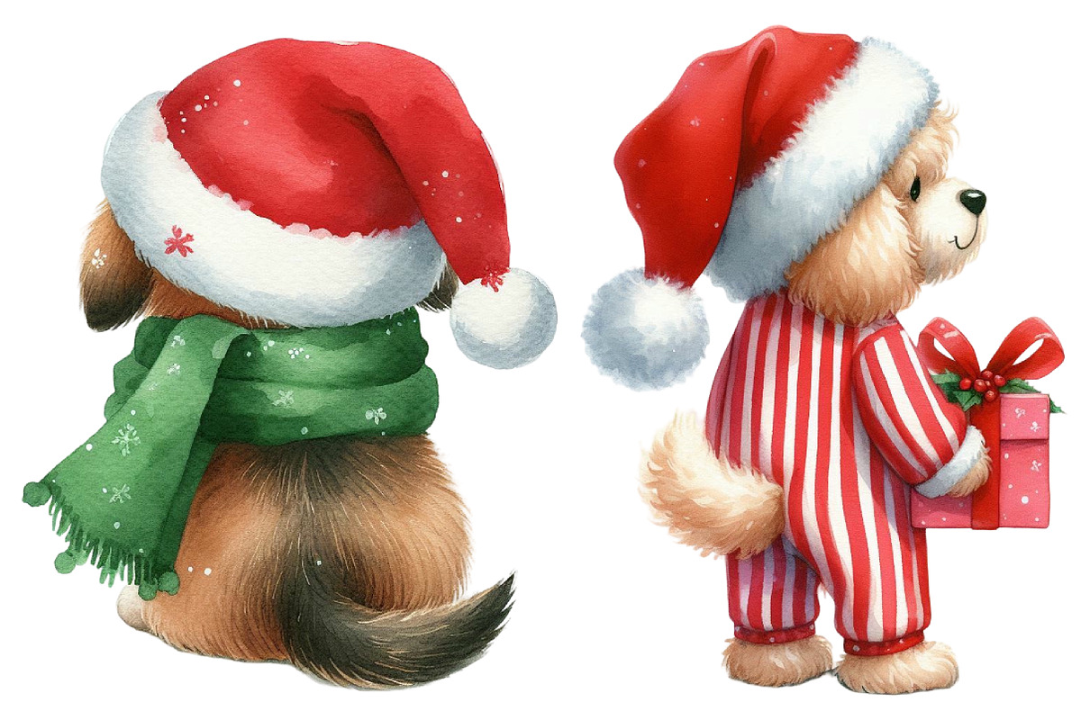 Funny Christmas Dog from Behind, a Seasonal Illustration by CitraGraphics (Photo 4 of 6)