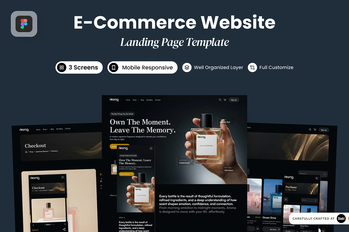 Aroma - E Commerce Website, a Landing Page Template by SLAB! Design (Photo 1 of 5)