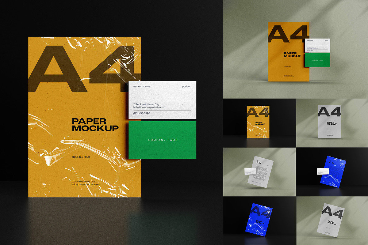 A4 Paper / Stationery Mockups, an Advertising Mockup by dpi (Photo 1 of 12)