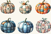 Autumn Patchwork Pumpkin Clipart, a Work Illustration by cherrydesign (Thumbnail 2 of 3)