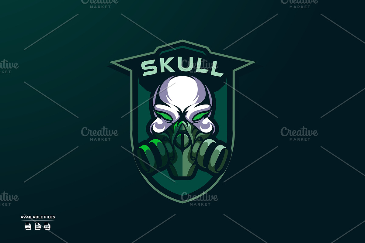 Skull mask esports logo design, a Branding & Logo Template by mhafifuadi