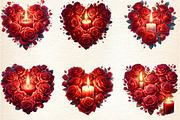 Valentine's Day Roses Heart Clipart, an Illustration by DreamArtGraphic (Thumbnail 4 of 6)