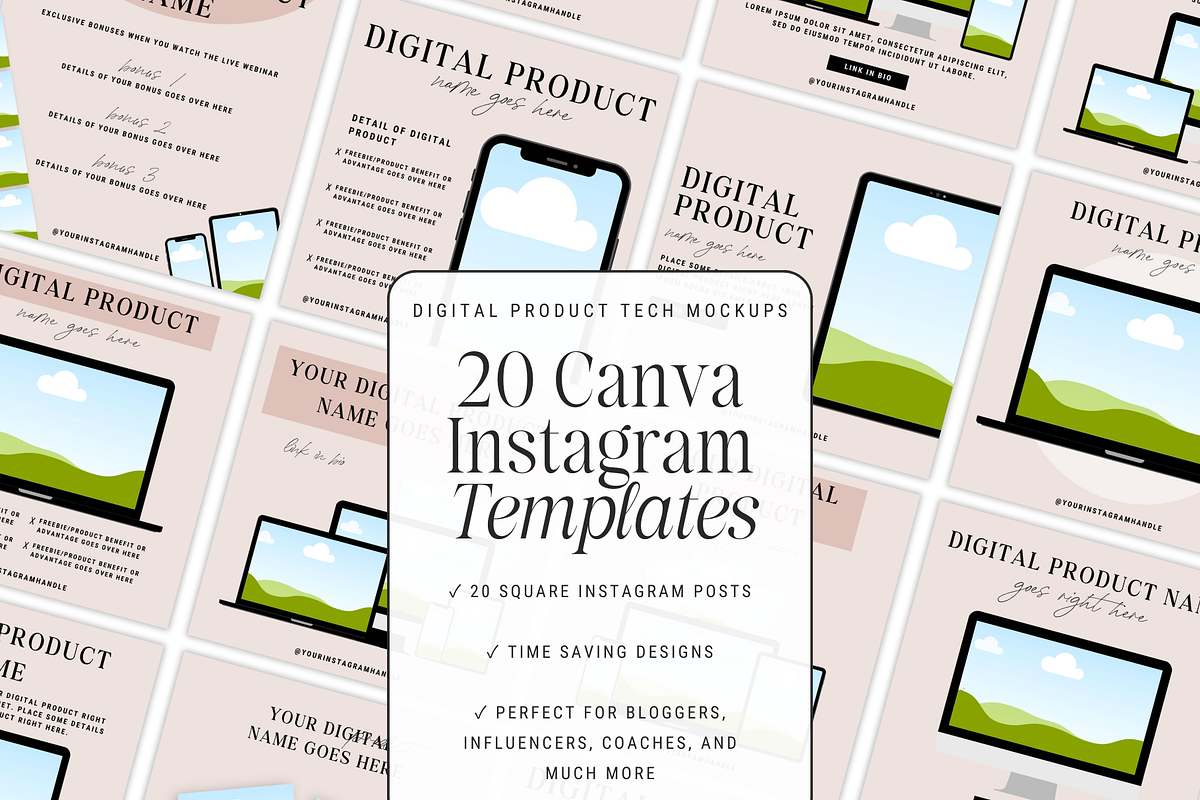 Digital Product Tech Mockups, a Social Media Template by thebrandcove (Photo 1 of 6)