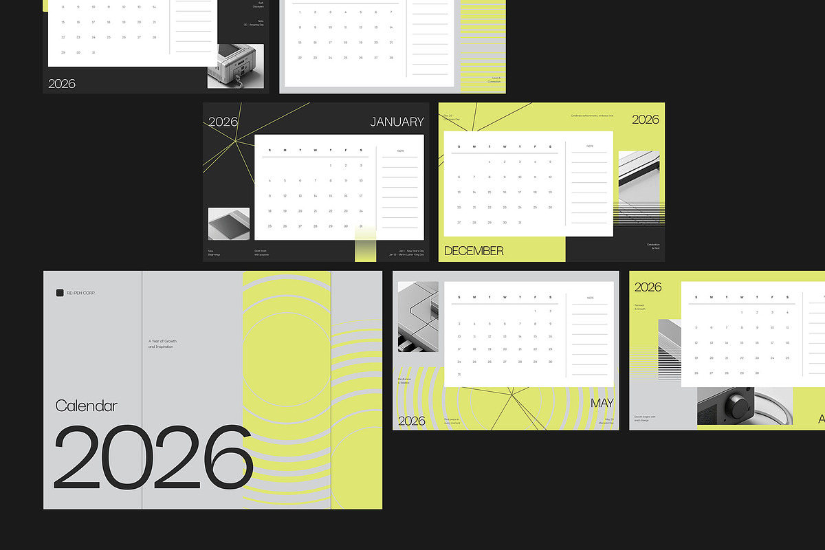 2026 Desk Calendar - Repeh preview 3