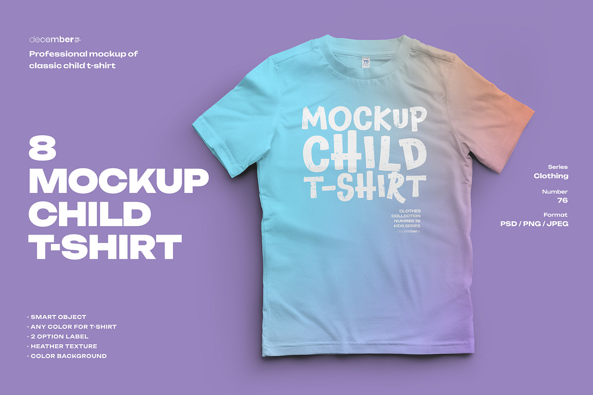 8 Mockups of a Children's T-shirt, a Shirt Mockup by Grow Design Craft Studio (Photo 1 of 8)