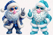 Christmas Glitter Santa PNG Bundle, a Seasonal Illustration by CreationArt (Thumbnail 3 of 7)