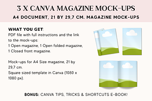 Canva Magazine Mock-ups, A4 Size