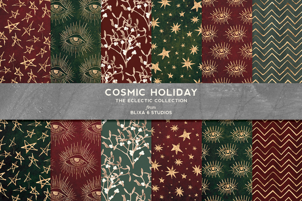 Cosmic Holiday Rose Gold Foil Stars, a Pattern Graphic by Blixa 6 Studios (Photo 1 of 5)