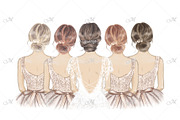 Bride with Bridesmaids Illustration, a Person Illustration by Maddy's Art & Mockups (Thumbnail 1 of 3)