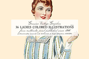 36 Ladies Colored Illustrations 1
